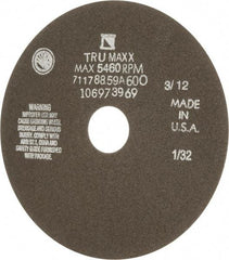 Tru-Maxx - 7" 60 Grit Aluminum Oxide Cutoff Wheel - 1/32" Thick, 1-1/4" Arbor, 5,184 Max RPM, Use with Stationary Tools - Exact Industrial Supply