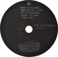 Tru-Maxx - 10" 36 Grit Aluminum Oxide Cutoff Wheel - 3/32" Thick, 1-1/4" Arbor, 6,112 Max RPM, Use with Stationary Tools - Exact Industrial Supply