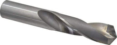 CJT - 15/16" 118° Spiral Flute Carbide-Tipped Screw Machine Drill Bit - Bright Finish, Right Hand Cut, 3-3/4" Flute Length, 5-3/4" OAL, Standard Point, Straight Shank - Exact Industrial Supply