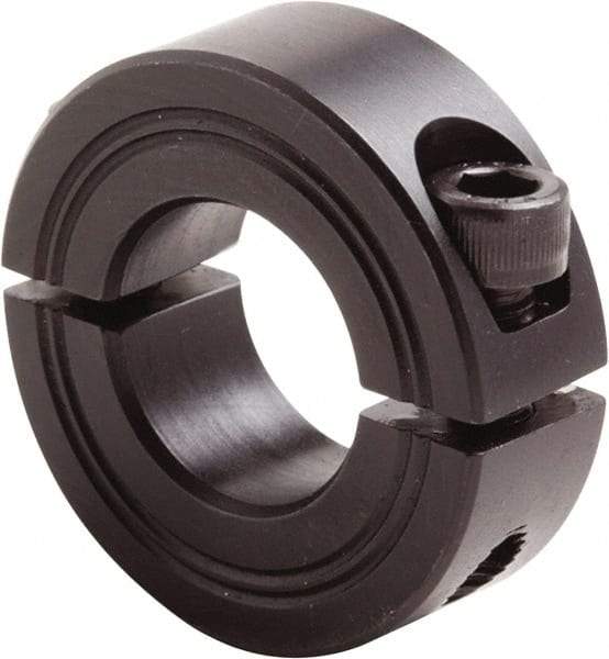 Climax Metal Products - 23mm Bore, Steel, Two Piece Clamp Collar - 1-7/8" Outside Diam - Exact Industrial Supply
