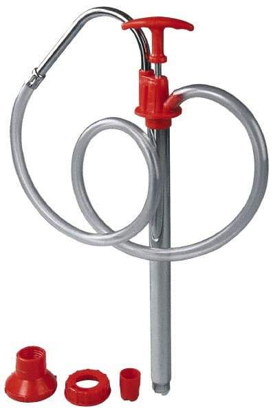 PRO-LUBE - Oil Lubrication Polyethylene Lever Hand Pump - For 5 Gal Container, Use with Antifreeze, Diesel Fuel, Engine Oil, Gear Oil & Light Fuel Oil, Do Not Use with Corrosive Media & Water-Based Media - Exact Industrial Supply