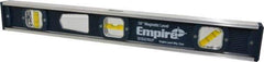 Empire Level - Magnetic 18" Long 3 Vial I-Beam Level - Aluminum, Blue, 1 45°, 1 Level & 1 Plumb Vials - Exact Industrial Supply