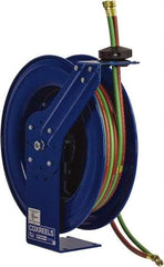 CoxReels - 24" Long x 10-1/4" Wide x 25-1/2" High, 1/4" ID, Spring Retractable Welding Hose Reel - 60' Hose Length, 200 psi Working Pressure, Hose Included - Exact Industrial Supply