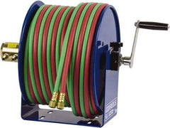 CoxReels - 12" Long x 18-3/4" Wide x 13" High, 1/4" ID, Hand Crank Welding Hose Reel - 100' Hose Length, 200 psi Working Pressure, Hose Included - Exact Industrial Supply