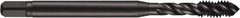 DORMER - 7/16-20 UNF 3 Flute 3B Modified Bottoming Spiral Flute Tap - Powdered Metal, Oxide Finish, 3-5/32" OAL, Right Hand Flute, Right Hand Thread, H3, Series E038 - Exact Industrial Supply