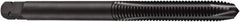 DORMER - 3/8-16 UNC, 2 Flute, Oxide Finish, Powdered Metal Spiral Point Tap - Plug Chamfer, Right Hand Thread, 2-15/16" OAL, 0.602" Thread Length, 0.381" Shank Diam, 3B Class of Fit, Series E026 - Exact Industrial Supply