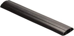 Hubbell Wiring Device-Kellems - 1 Channel, 3 Ft Long, 1-1/4" Max Compatible Cable Diam, Black PVC On Floor Cable Cover - 142.24mm Overall Width x 43.18mm Overall Height, 45.98mm Channel Width x 1-1/4" Channel Height - Exact Industrial Supply