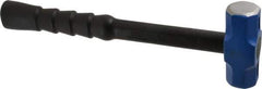 NUPLA - 2 Lb Head, 14" Long Soft Steel Safety Sledge Hammer - Steel Head, 1-1/4" Face Diam, 3" Long Head, Fiberglass Handle - Exact Industrial Supply