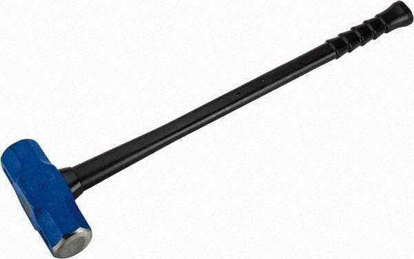 NUPLA - 16 Lb Head, 32" Long Soft Steel Safety Sledge Hammer - Steel Head, 2-5/8" Face Diam, 8-1/4" Long Head, Fiberglass Handle - Exact Industrial Supply