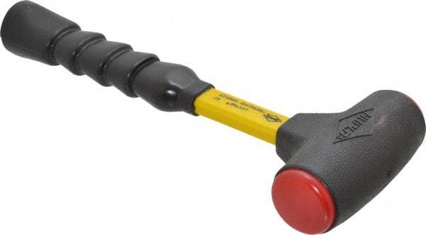 NUPLA - 16 oz Head 1-1/2" Face Diam Tough Polymer Non-Marring Dead Blow Hammer - 12-1/2" OAL, Fiberglass Handle - Exact Industrial Supply