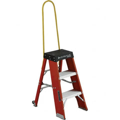 3-Step Ladder: Fiberglass, Type IAA, 3' OAH 375 Lb Capacity, 19-1/2″ Base Width