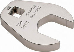 Proto - 21mm 3/8" Drive Chrome Crowfoot Wrench - 1-23/32" Head Diam x 1/4" Head Thickness, 2-3/32" OAL - Exact Industrial Supply