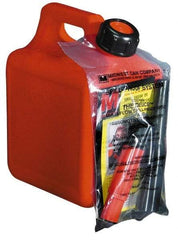 Made in USA - 1 Gal High Density Polyethylene Spill-Proof CARB Gas Can - 9-1/2" High x 7-1/2" Diam, Red - Exact Industrial Supply