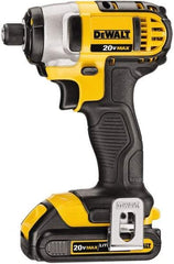 DeWALT - 20 Volt, 1/4" Drive, 117 Ft/Lb Torque, Cordless Impact Driver - Pistol Grip Handle, 2800 RPM, 2 Lithium-Ion Batteries Included - Exact Industrial Supply