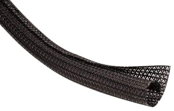 Techflex - Black Braided Cable Sleeve - 100' Coil Length, -103 to 257°F - Exact Industrial Supply