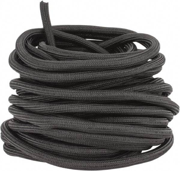 Techflex - Black Braided Cable Sleeve - 75' Coil Length, -103 to 257°F - Exact Industrial Supply
