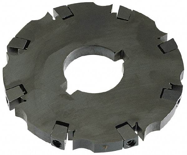 APT - Arbor Hole Connection, 0.53" Cutting Width, 1-7/8" Depth of Cut, 6" Cutter Diam, 1-1/2" Hole Diam, 12 Tooth Indexable Slotting Cutter - SM61 Toolholder, CTA 2 Insert - Exact Industrial Supply