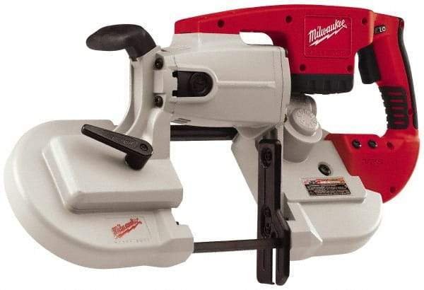 Milwaukee Tool - 28 Volt, 44-7/8" Blade, 350 SFPM Cordless Portable Bandsaw - 5" (Round) & 5 x 5" (Rectangle) Cutting Capacity, Lithium-Ion Battery Not Included - Exact Industrial Supply