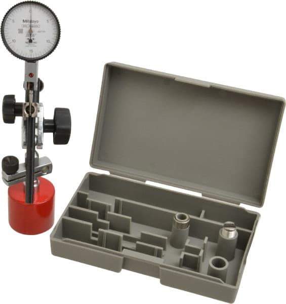 Mitutoyo - 0.0005" Graduation, 0-15-0 Dial Reading, Indicator & Base Kit - 1-1/2" Dial Diam - Exact Industrial Supply