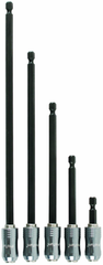 5 Piece - 2.4" - 9.8" Lengths - Proturn 1/4" Quick Release Bit Holder Set with Magnets - Exact Industrial Supply