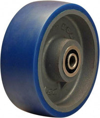 Hamilton - 8 Inch Diameter x 3 Inch Wide, Polyurethane Mold on to Cast Iron Center Caster Wheel - 2,000 Lb. Capacity, 3-1/4 Inch Hub Length, 3/4 Inch Axle Diameter, Sealed Precision Ball Bearing - Exact Industrial Supply