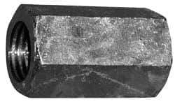 Made in USA - 1-1/2 - 6 UNC, 3-1/2" OAL Steel Standard Coupling Nut - Galvanized Finish, 2" Width Across Flats - Exact Industrial Supply