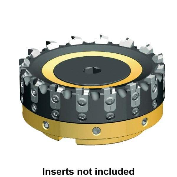 Kennametal - 10 Inserts, 80mm Cut Diam, 27mm Arbor Diam, 3mm Max Depth of Cut, Indexable Square-Shoulder Face Mill - 0/90° Lead Angle, 50mm High, Series AluMill - Exact Industrial Supply