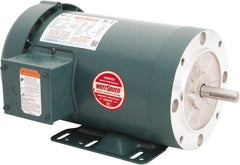 Leeson - 2 Max hp, 1,800 Max RPM, Premium Efficient Electric AC DC Motor - 230/460 V Input, Three Phase, 56HC Frame, 5/8" Shaft Diam, C-Face with Base Mount, TEFC Enclosure - Exact Industrial Supply