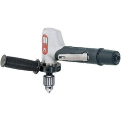 Dynabrade - 1/2" Keyed Chuck - Right Angle Handle, 3,400 RPM, 0.7 hp, 90 psi - Exact Industrial Supply