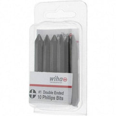 Wiha - #1, Reversible Phillips Screwdriver Pack Bit - 1/4" Drive, 2-3/8" OAL - Exact Industrial Supply