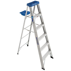 5-Step Ladder: Aluminum, Type I, 250 lb Capacity, 6' OAH 21-1/2″ Base Width