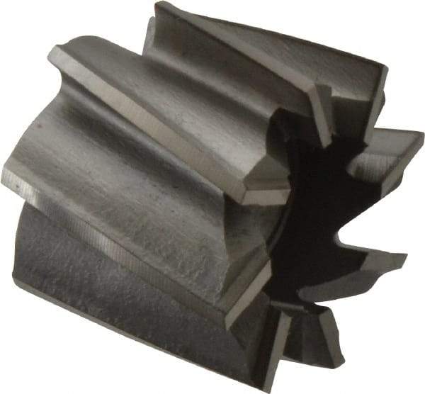 Made in USA - 1-1/4" Diam, 1/2" Arbor Hole Diam, 1" Length of Cut, 8 Flute, High Speed Steel, Finisher Shell End Mill - Right Hand Cut, Right Hand Spiral Flute, Uncoated - Exact Industrial Supply