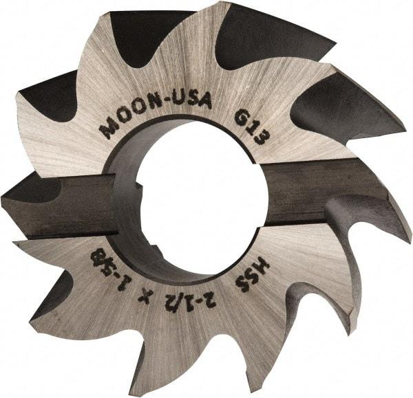 Made in USA - 2-1/2" Diam, 1" Arbor Hole Diam, 1-5/8" Length of Cut, 10 Flute, High Speed Steel, Finisher Shell End Mill - Right Hand Cut, Right Hand Spiral Flute, Uncoated - Exact Industrial Supply