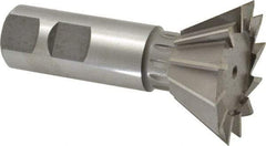 Made in USA - 1-7/8" Diam x 13/16" Width of Cut, 60° Included Angle, Cobalt Dovetail Cutter - 7/8" Shank Diam, 3-1/4" Overall Length, Weldon Flat, Uncoated - Exact Industrial Supply