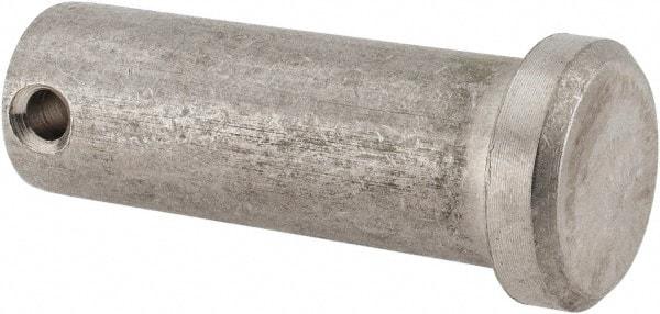 Made in USA - 5/8" Pin Diam, 1-3/4" OAL, Standard Clevis Pin - 5/32" Hole, 1-19/32" Usable Length, Uncoated Stainless Steel - Exact Industrial Supply