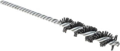 Weiler - 1/2" Diam Helical Nylon Tube Brush - Double Spiral, 0.04" Filament Diam, 2" Brush Length, 5" OAL, 3/16" Diam Galvanized Steel Shank - Exact Industrial Supply