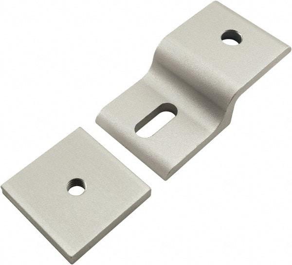 80/20 Inc. - 40mm Wide, Open Shelving Accessory/Component - Aluminum, Clear Anodized Finish, 77mm Long, Use with 40 Series & Bolt Kits 75-3422 & 13-8320 - Exact Industrial Supply