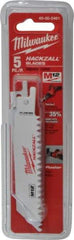 Milwaukee Tool - 4" Long x 3/4" Thick, Bi-Metal Reciprocating Saw Blade - Straight Profile, 6 TPI, Toothed Edge, Universal Shank - Exact Industrial Supply