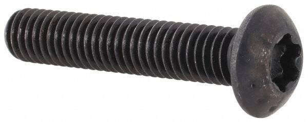 Camcar - #10-32 UNF Torx Plus Drive, Button Screw - Alloy Steel, Black Oxide Finish, Fully Threaded, 1" Length Under Head - Exact Industrial Supply