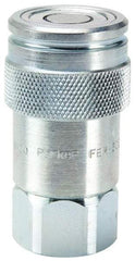Parker - 9/16-18 SAE Steel Hydraulic Hose Female Pipe Thread Coupler & No Lock Fitting - 4,568 psi - Exact Industrial Supply