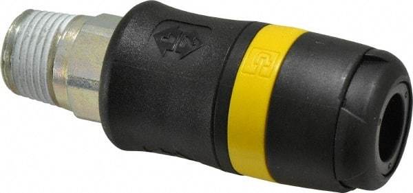 Parker - 1/2 Male NPTF Industrial Pneumatic Hose Coupler - Polyamide, 3/8" Body Diam - Exact Industrial Supply
