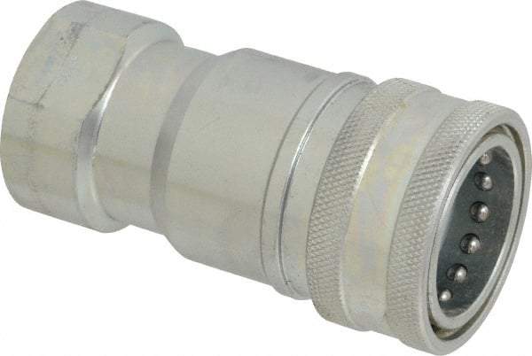 Parker - 1 NPTF Steel Hydraulic Hose Female Pipe Thread Coupler - 4,000 psi - Exact Industrial Supply