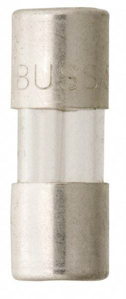 Cooper Bussmann - 250 VAC, 32 VDC, 0.125 Amp, Fast-Acting Miniature Glass Fuse - 15mm OAL, 10 at 125 V kA Rating, 5mm Diam - Exact Industrial Supply