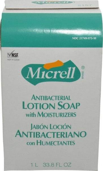 MICRELL - 1 L Dispenser Refill Liquid Soap - Antibacterial, Amber, Light Fragrance Scent - Exact Industrial Supply