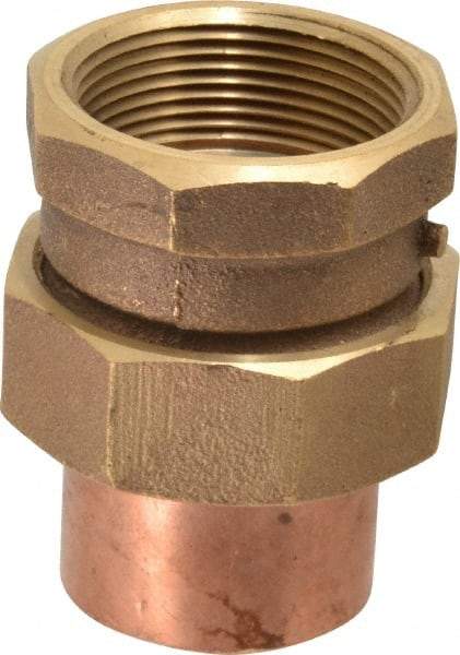 NIBCO - 1-1/2" Cast Copper Pipe Union - C x F, Pressure Fitting - Exact Industrial Supply