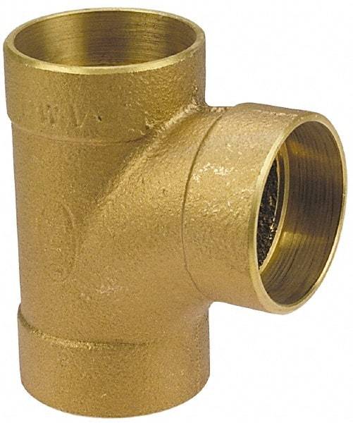 NIBCO - 4 x 4 x 2", Cast Copper Drain, Waste & Vent Pipe Tee - C x C x C - Exact Industrial Supply