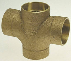 NIBCO - 3 x 3 x 1-1/2 x 1-1/2", Cast Copper Drain, Waste & Vent Pipe Double Tee - C x C x C x C - Exact Industrial Supply
