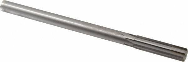 Made in USA - 0.615" Carbide-Tipped 6 Flute Chucking Reamer - Straight Flute, 9/16" Straight Shank, 2-1/4" Flute Length, 9" OAL - Exact Industrial Supply