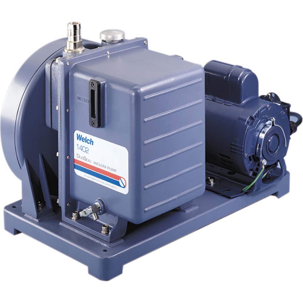 Welch - Rotary Vane-Type Vacuum Pumps; Horsepower: 0.5 ; Voltage: 115/230V ; Cubic Feet per Minute: 5.60 ; Length (Decimal Inch): 20.0000 ; Width (Decimal Inch): 12.0000 ; Height (Inch): 15 - Exact Industrial Supply
