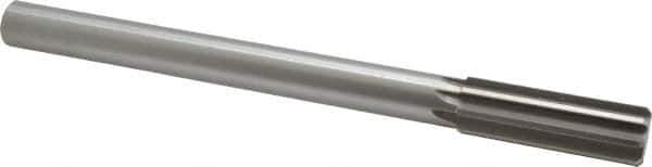 Made in USA - 0.874" High Speed Steel 8 Flute Chucking Reamer - Straight Flute, 3/4" Straight Shank, 2-5/8" Flute Length, 10" OAL - Exact Industrial Supply